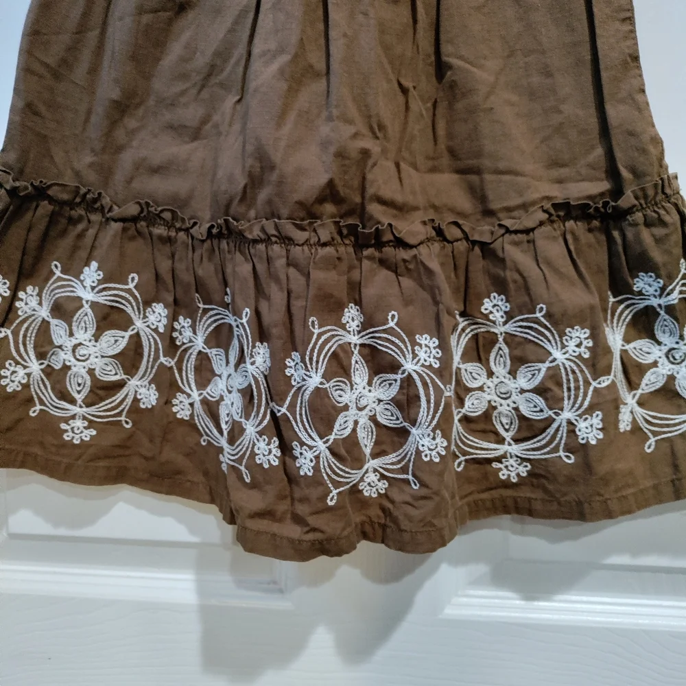 Baby Gap brown embroidered tank dress size 3 yrs.